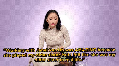 LC: Working with Janel Parrish was AMAZING because she played my older sister, but I felt like she was my older sister in real life. And of course I watched Pretty Little Liars and I’m such a big fan. And she’s just genuinely like the most amazing person and she provided so much advice for me and help because she’s been doing this way longer than me. So, she’s just been amazing and I feel like I can talk to her about anything.