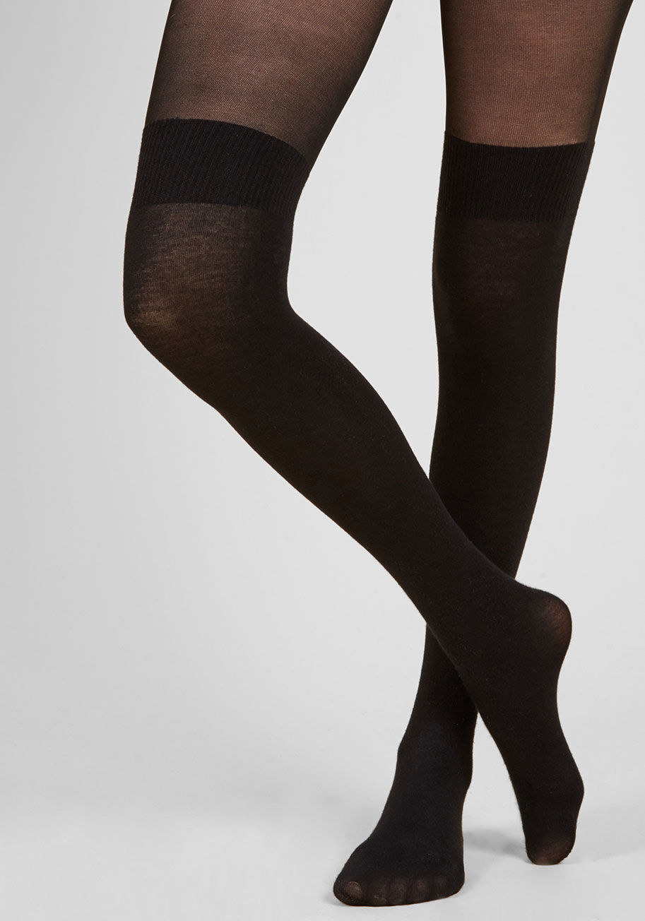 Ann Taylor Opaque Tights in Night Sky Womens Clothing Hosiery Tights and pantyhose Black 
