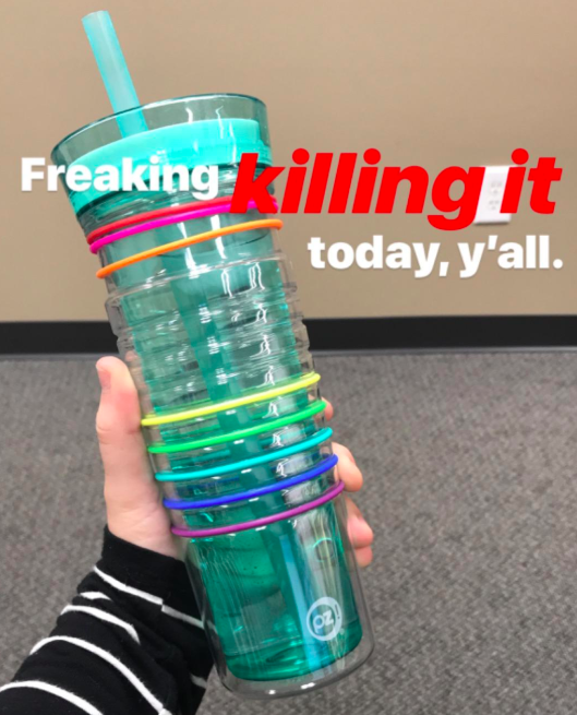 A customer review photo of the bottle with the text, &quot;Freaking killing it today, y&#x27;all&quot;