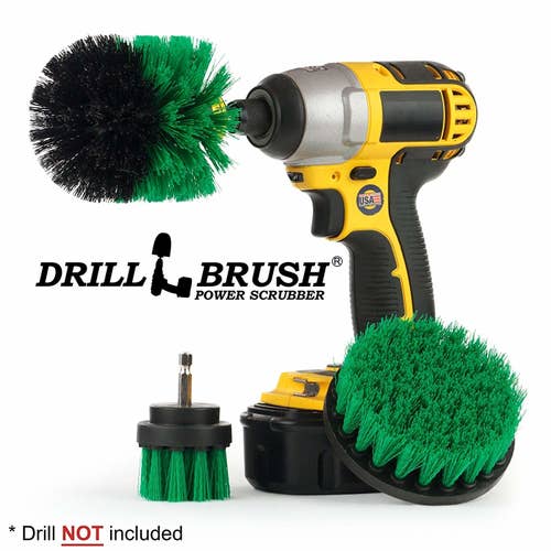 drill with brush attached to it 