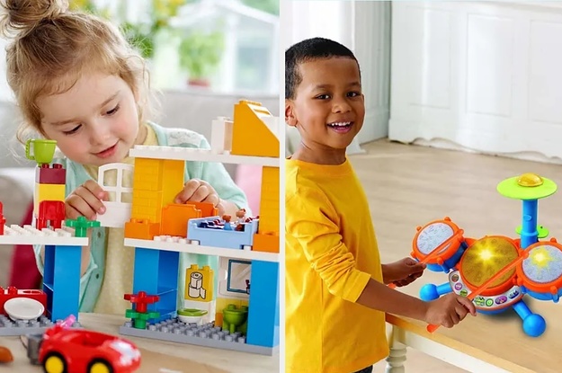 toddlers playing with toys