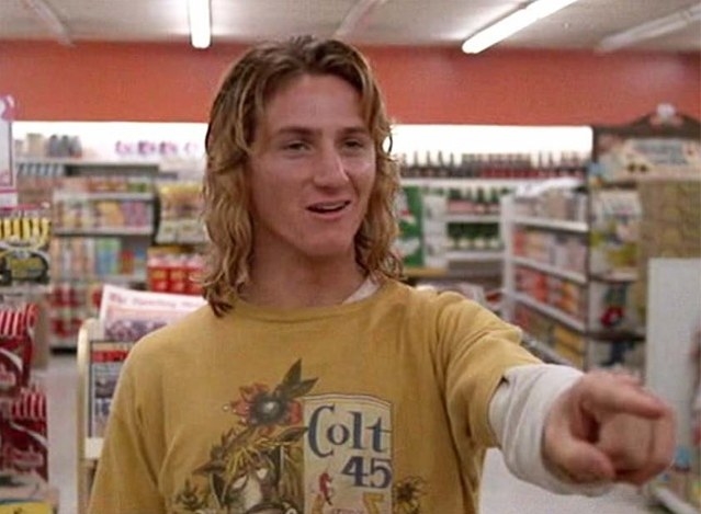 In the famous scene where Brad finally triumphs, after a series of shitty bad luck, and throws hot coffee in the face of a would-be thief, it's hard to believe Spicoli heard none of the ensuing fracas. Yes, Spicoli had gone to the bathroom but, unless the doors were double bolted behind a wall of concrete, it seems hard to believe the stoner surfer wouldn't hear the yelling and swearing going on beforehand.