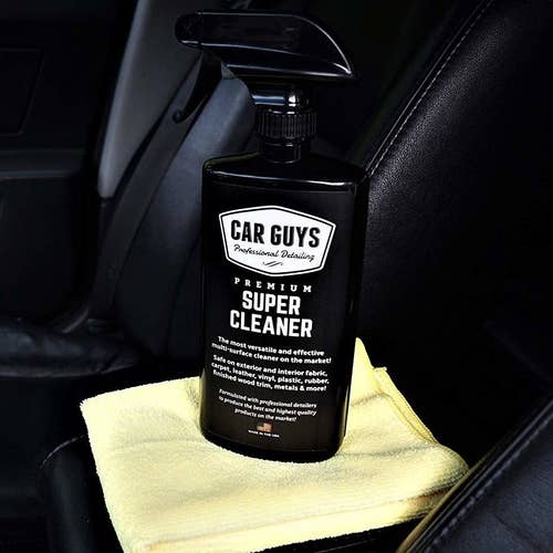 a spray bottle of the car guys super cleaner
