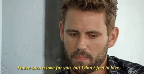 "Eu tenho muito amor por você, mas eu não te amo."