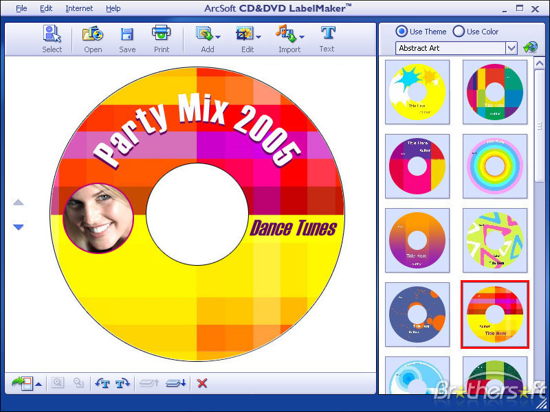 A shot of label maker program with Party Mix 2005 being created it on it 