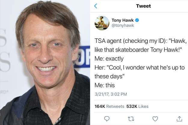 Tony Hawk Keeps Tweeting When People Don't Recognize Him And It's Freaking Hilarious