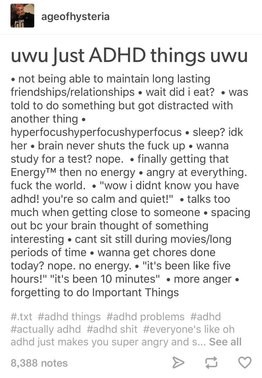 23 Adhd Tumblr Posts That Are A Little Too Relatable