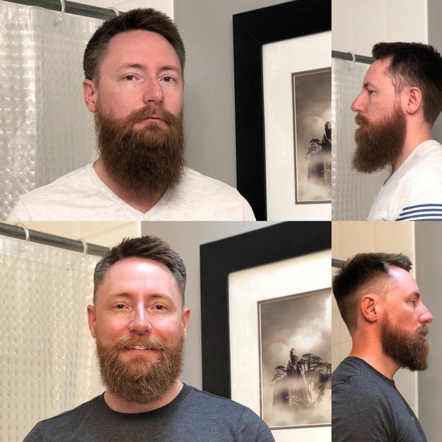 Beard trim before and after. The guys at Weldon Jack did a great