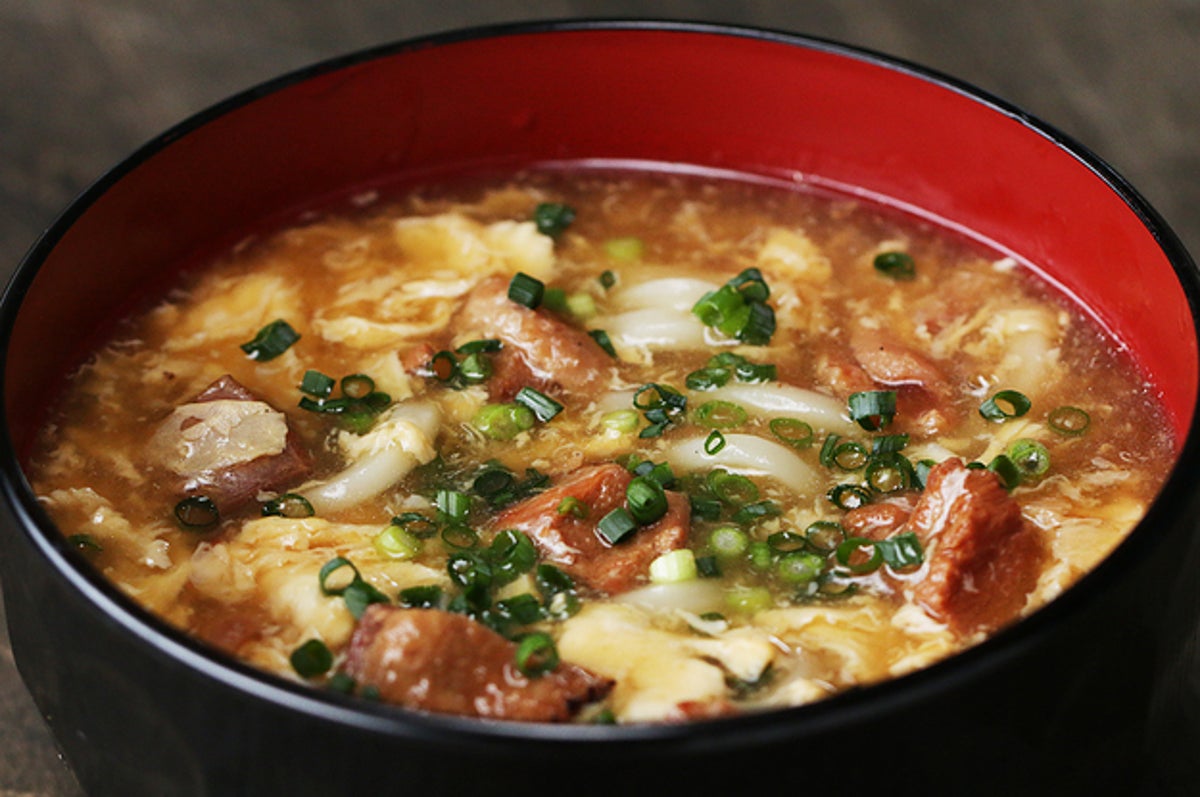 缶詰でかんたん 焼き鳥の卵とじうどん