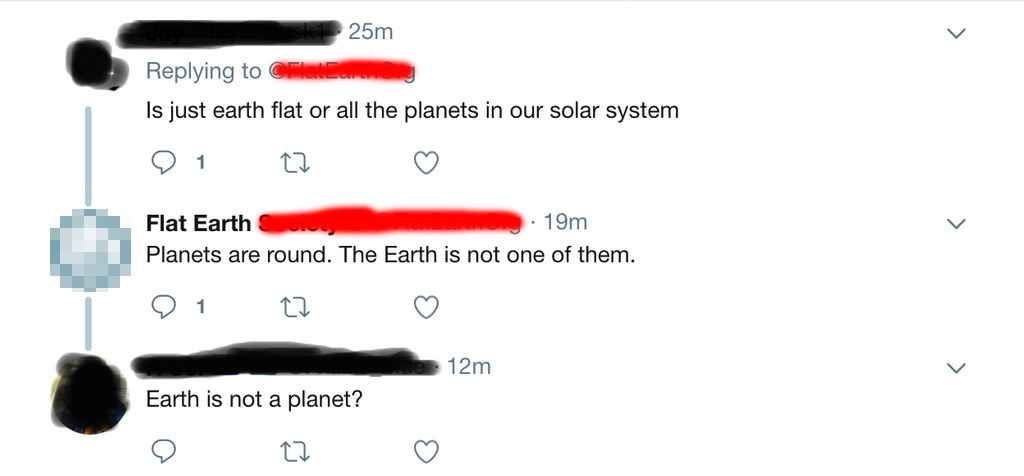 flat earth society tweet