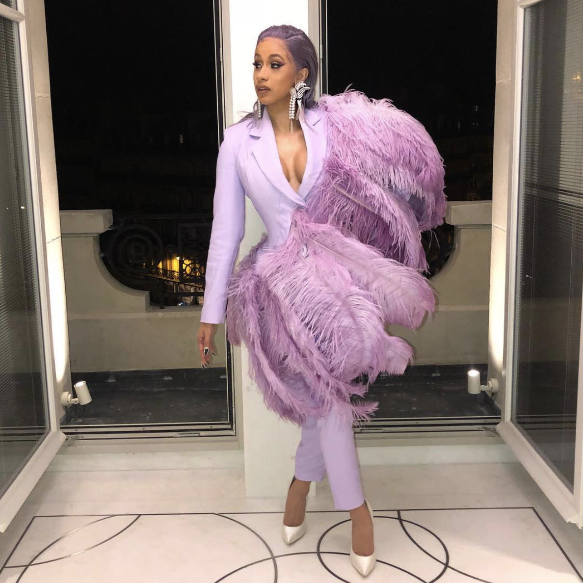Cardi B looked absolutely stunning while leaving The Nice Guy Restaurant in  West Hollywood on Wednesday. The rapper donned a stylish whit