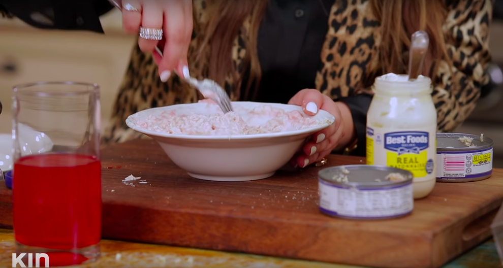 Adrienne Bailon Makes Her Tuna Salad With Fruit Punch And I Truly Don't