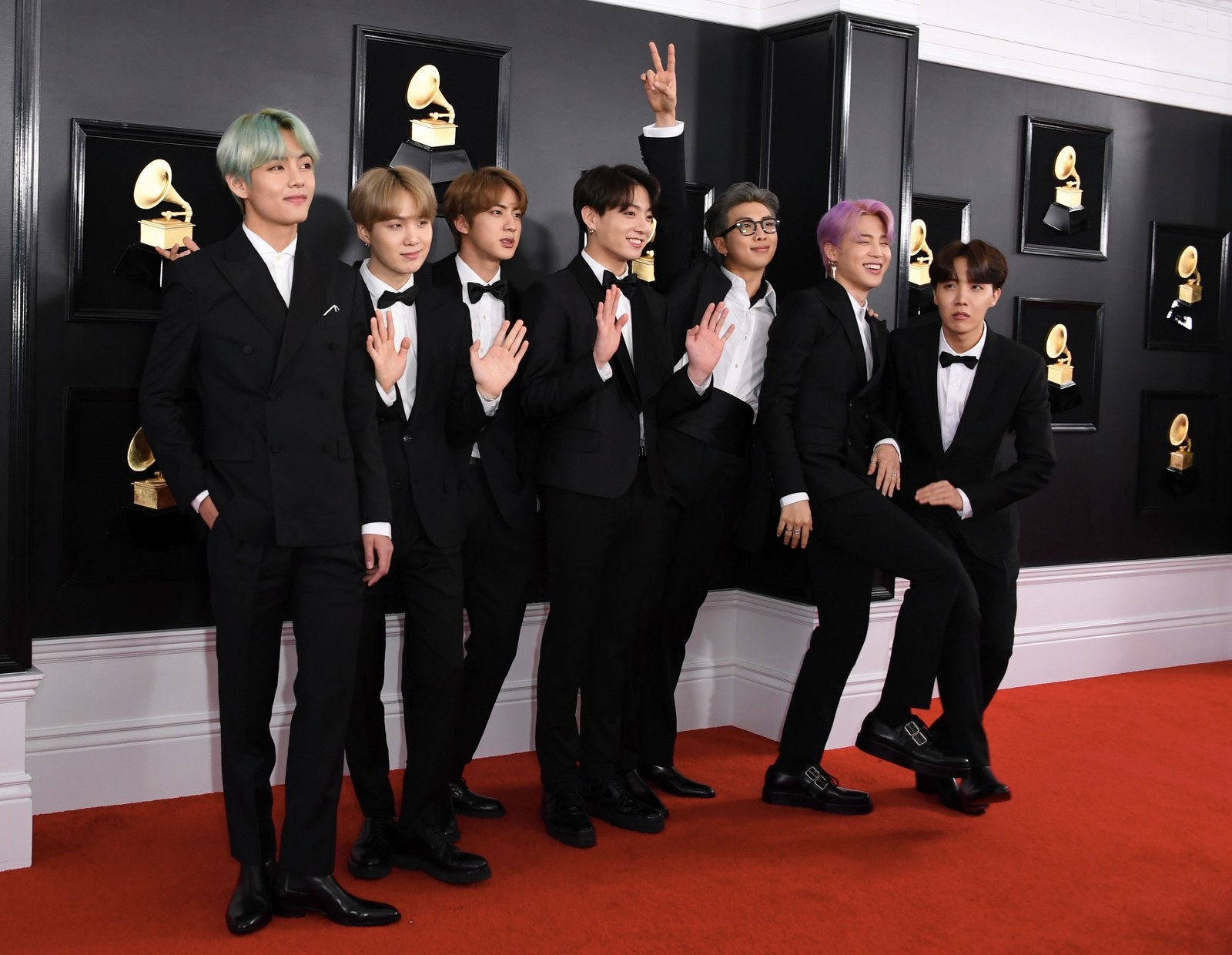 BTS Wears Custom Korean Tuxedos on the Grammys Red Carpet