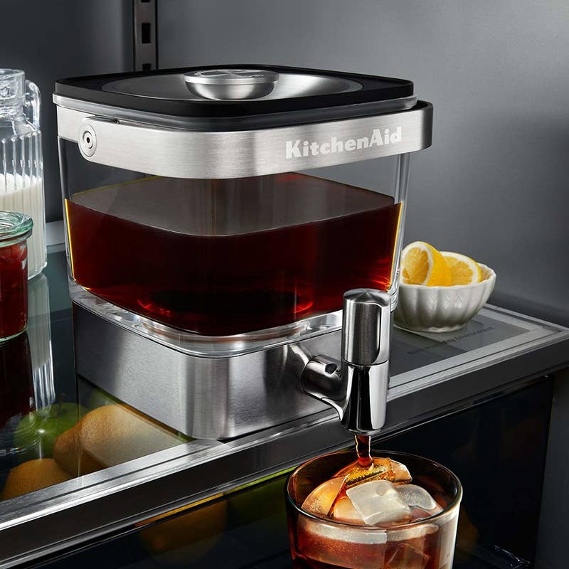 Promising review: "I love this coffee maker. It's so easy to clean and stores in the fridge with easy access. The spout does not leak, which is pretty awesome too. The coffee basket is large, allowing you to cold brew both coffee or specialty teas. Highly recommend if you are considering a cold brew coffee maker. We had a pitcher styled one and you can't compare!" â€”Angie Price: $74.88