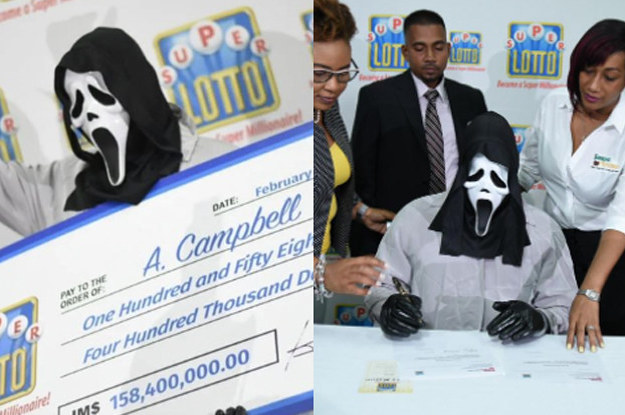 mel fure bryst This Lottery Winner Wore A "Scream" Mask While Claiming His Prize