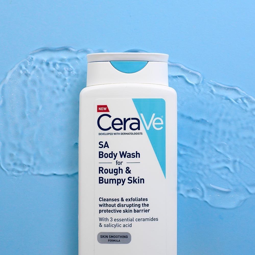 the bottle of body wash which says it has three essential ceramides and salicylic acid