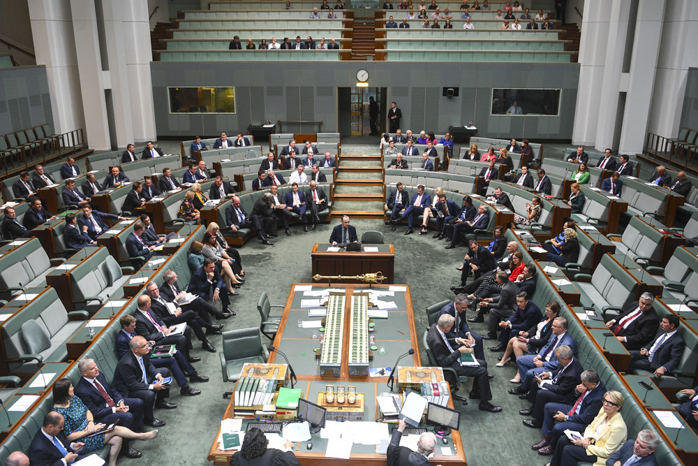 The House of Representatives voting on the medevac bill on Tuesday evening.