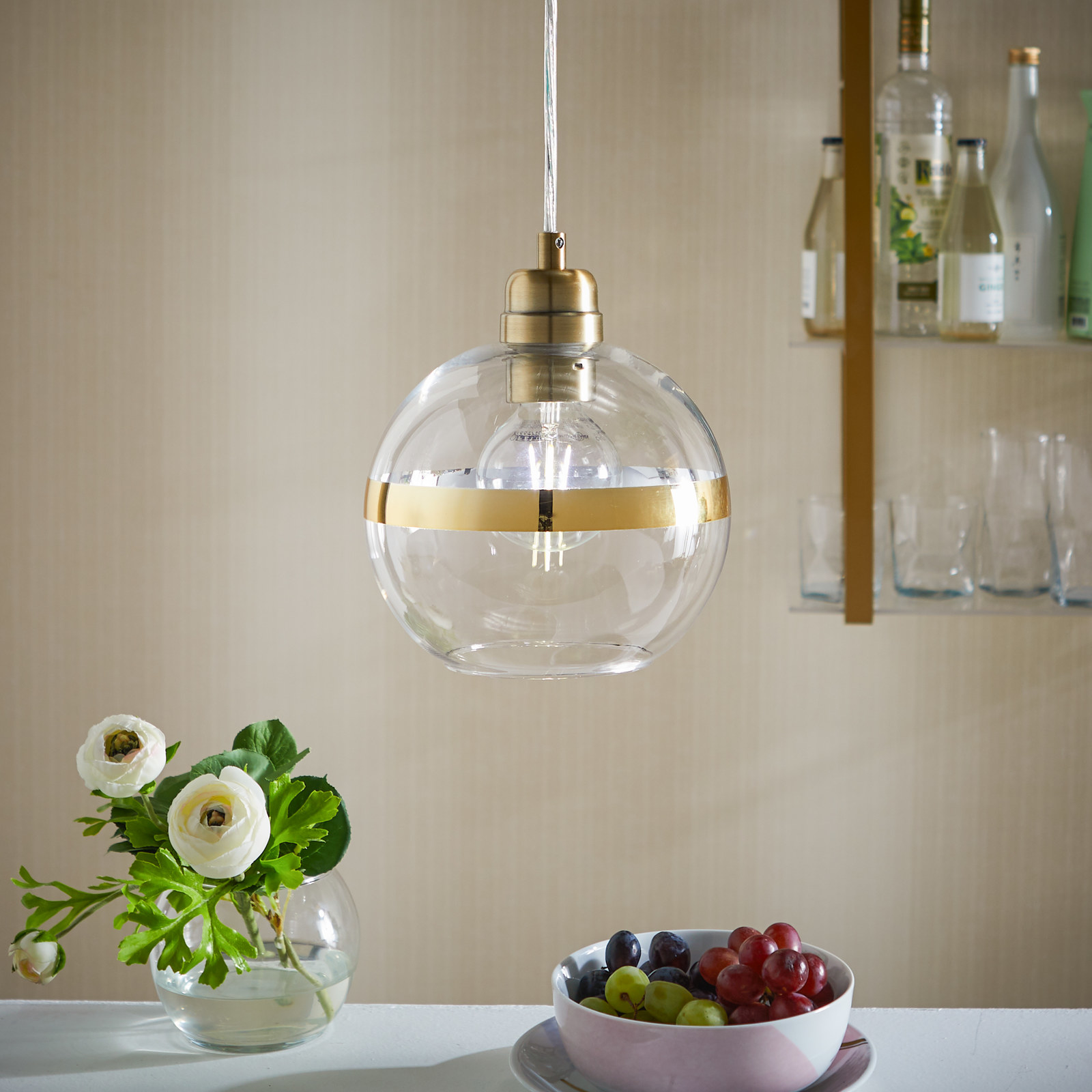 It requires a 60-watt Type A bulb, which is not included. Plus, it has a hardwire switch and a six-foot cord. Price: $59