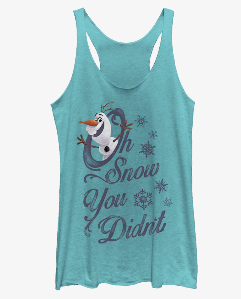 I love nothing more than a Disney-themed shirt with a little sass to it, don't you? This one has Olaf on it, which makes it even more appealing. Good luck keeping it out of the hands of your Frozen-loving BFF.Get it from BoxLunch for $20.23 (available in sizes S–2XL).