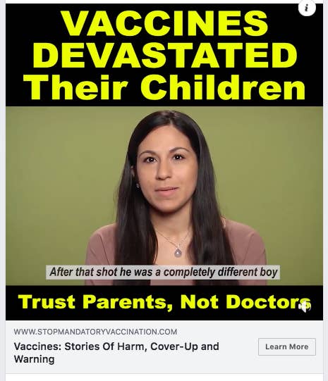 anti vaccine facebook page uses