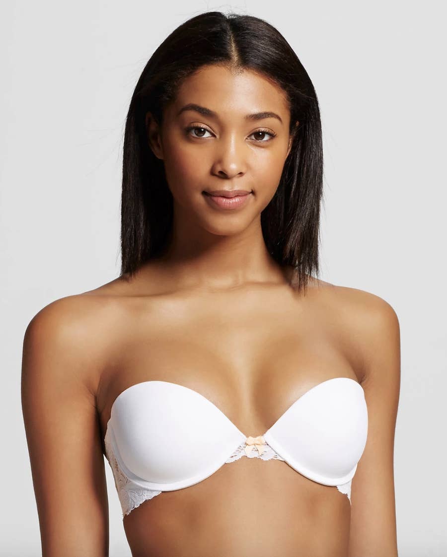 Fabulous One Strapless Bra,Plus Size Invisible Strapless Super Push Up Bra,Non-Slip  Wirefree Bralette,Comfortable Detachable Chest Pad Sleep Bras,with  Detachable Shoulder Strap. (M, Beige) at  Women's Clothing store