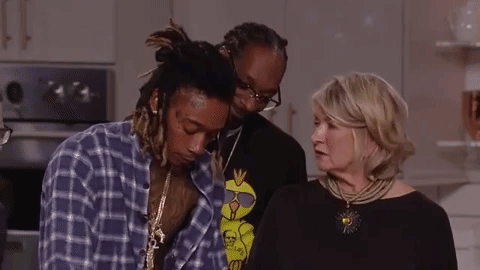 In an episode of Martha & Snoop's Potluck Dinner Party, Stewart, while discussing if she'd ever killed a chicken before, said “I fed it some vodka, and then I cut off its head.”(I think their reactions speak for all of us...)