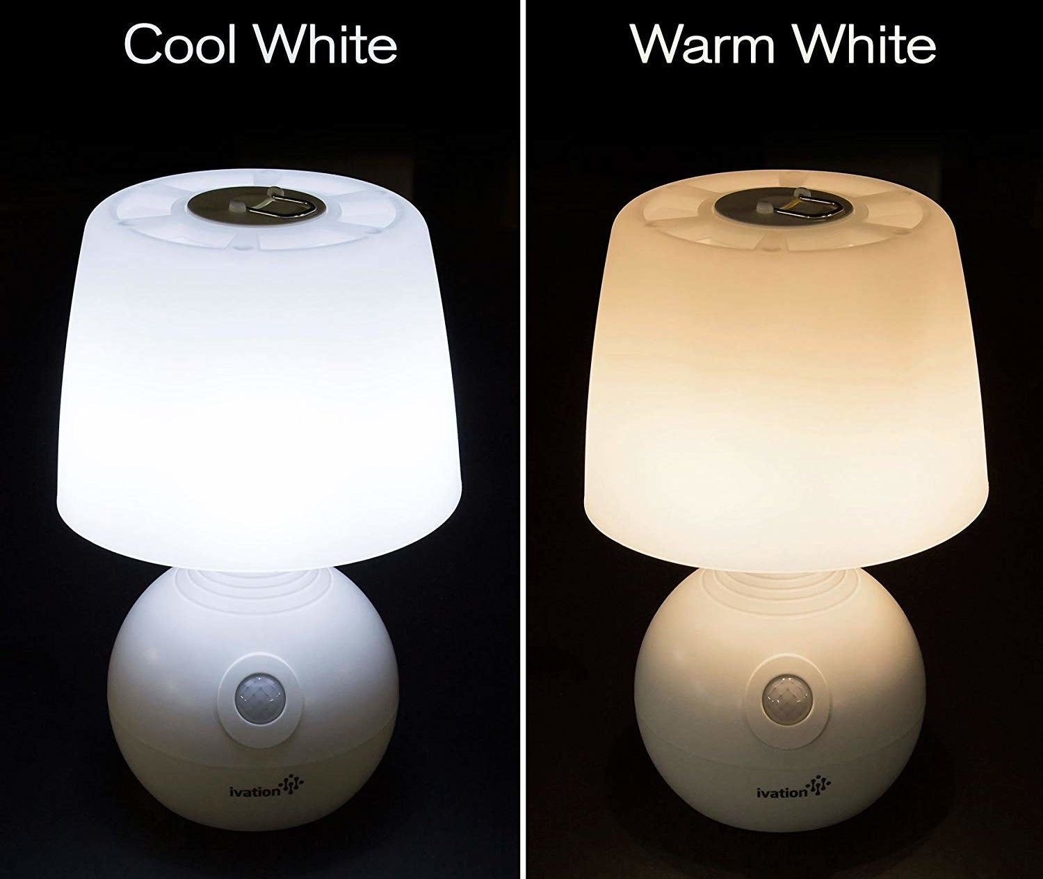 the lamp lit up in cool white and then warm white