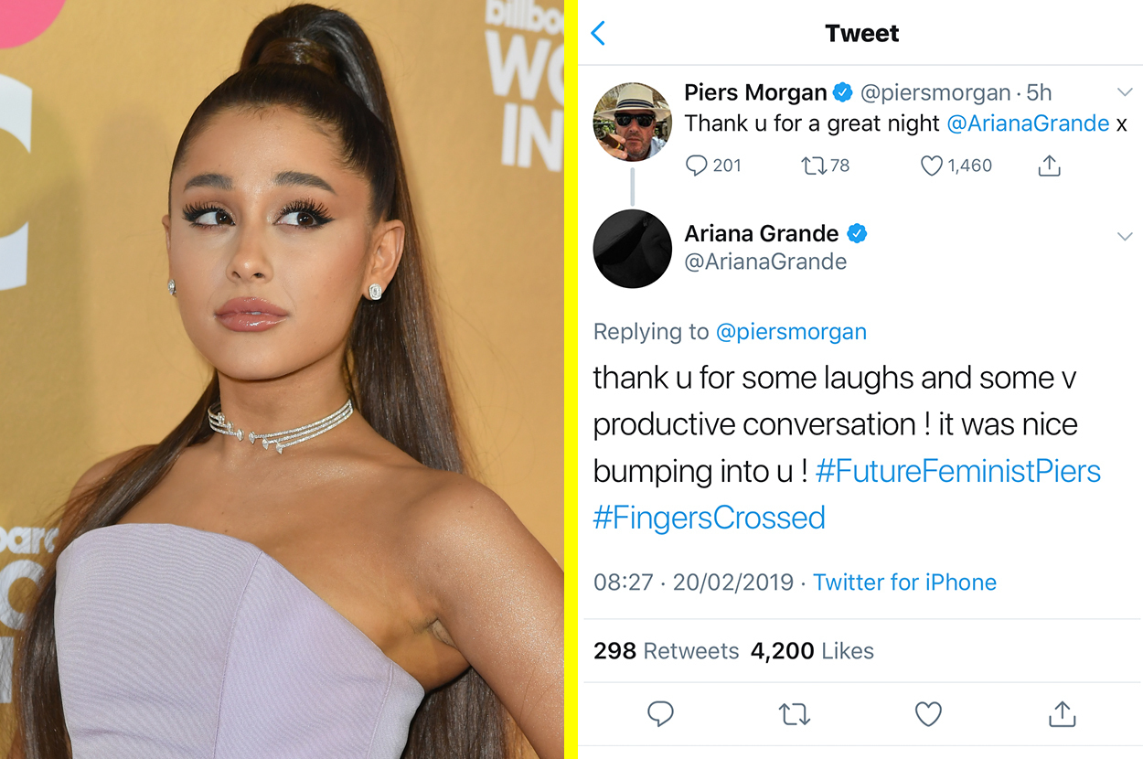 Ariana Grande Porn Mom - Ariana Grande Just Ended Her Feud With Piers Morgan And People Are Loving  How She Handled It