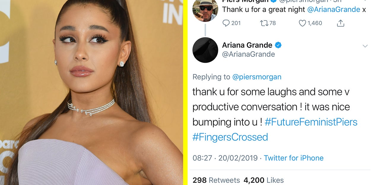 1250px x 625px - Ariana Grande Just Ended Her Feud With Piers Morgan And People Are Loving  How She Handled It