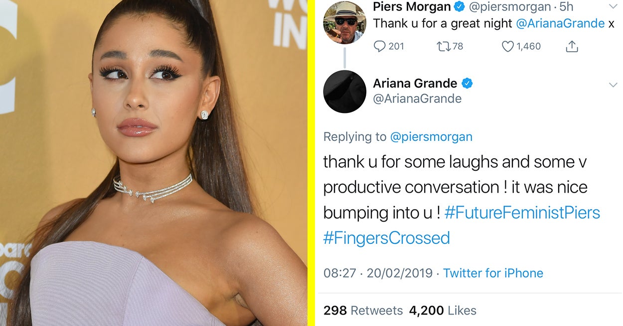 1250px x 655px - Ariana Grande Just Ended Her Feud With Piers Morgan And People Are Loving  How She Handled It