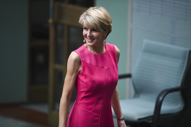 julie bishop red dress