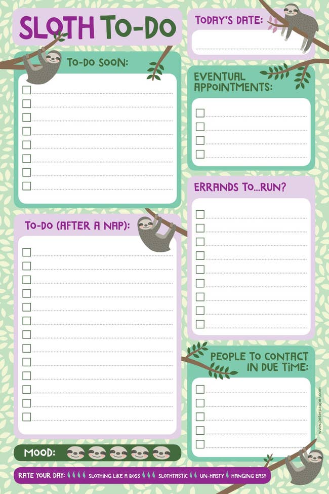 the planner with sloths connected  it