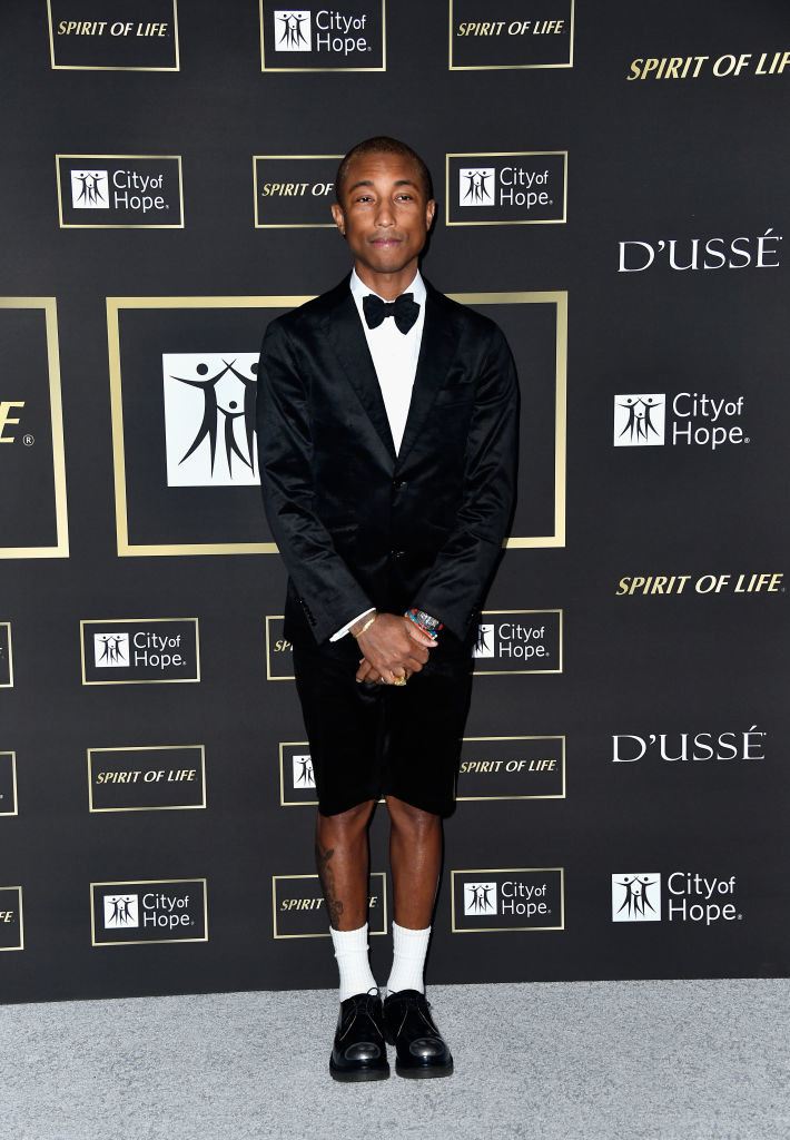 Pharrell Ditches Giant Hat, Wears Tuxedo Shorts to Oscars