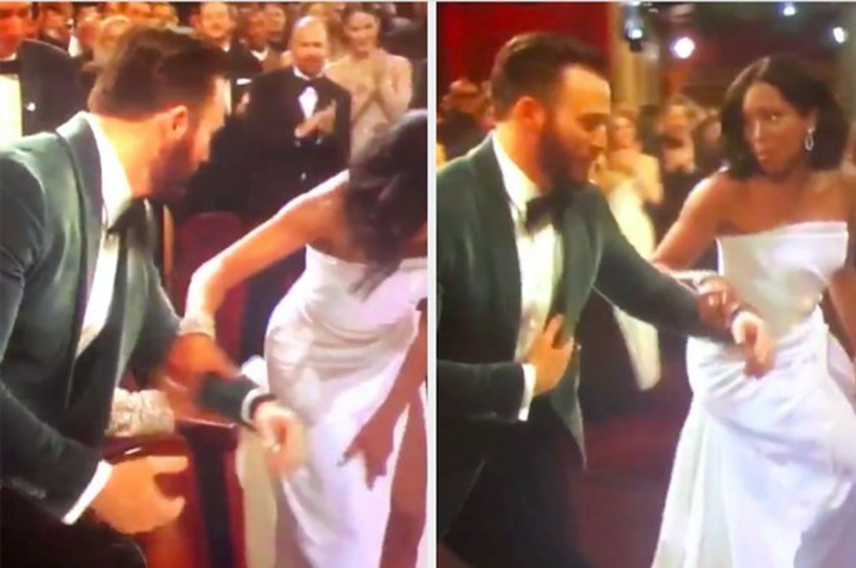 Chris Evans Helps Regina King to Oscars Stage and Twitter Is Loving It