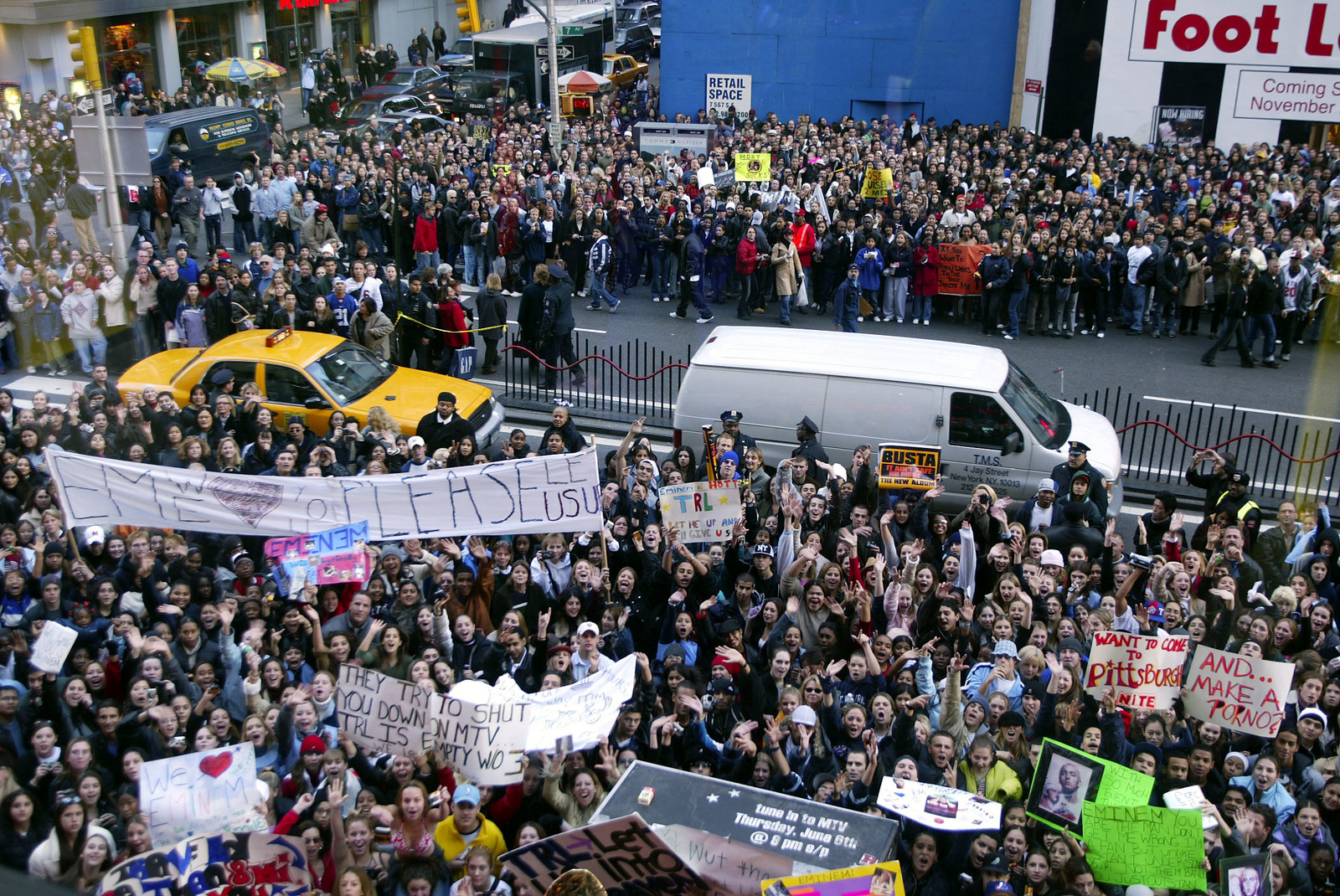 crowd in times square