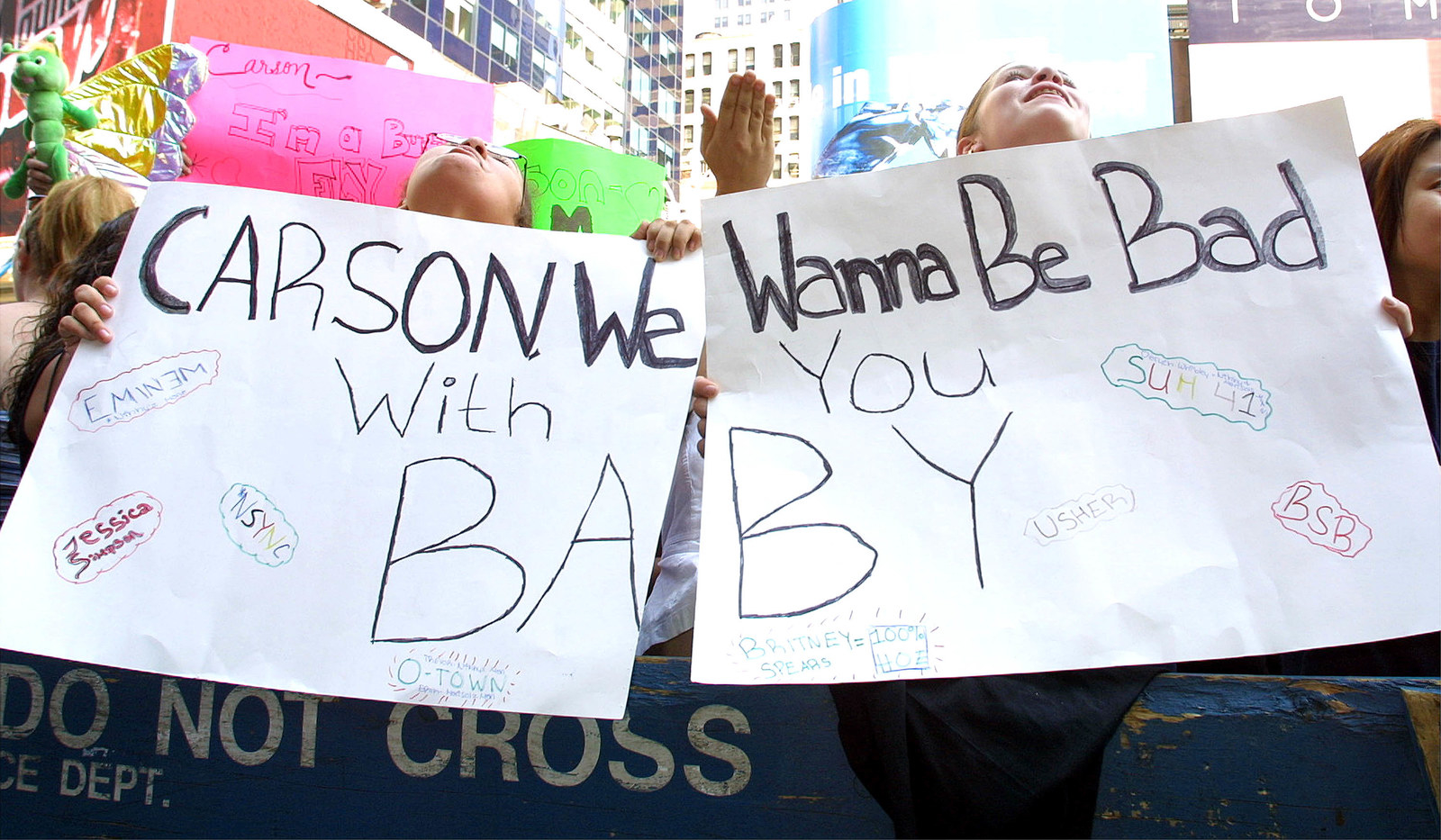 &quot;carson we wanna be bad with you baby&quot; sign