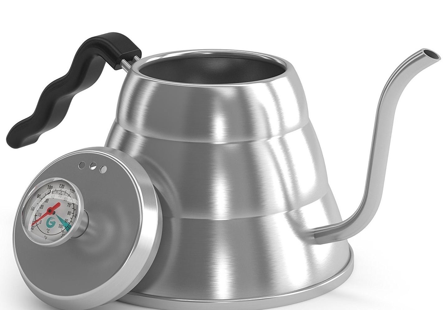 Fooikos Pour Over Coffee Kettle with Thermometer for Coffee and Tea, 42 fl  oz - Premium Stainless Steel Gooseneck Kettle -Base on all Stovetops and