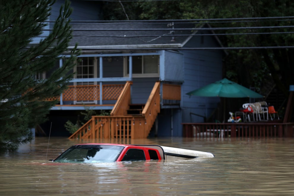 Photos Show California Residents Paddling Around As Catastrophic Floods