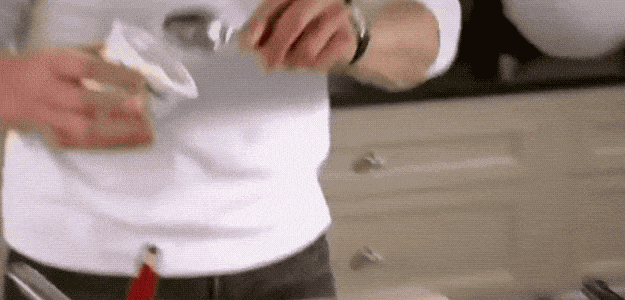 This simple trick, which went viral after he demonstrated it on an episode of MasterChef, quickly cools down the eggs so they stop cooking and adds additional fat to keep them creamy. Ramsay also swears by cooking them in a pot, but the cold crème fraîche trick can be applied to just about any scrambled egg application.Watch Ramsay make his signature scrambled eggs.