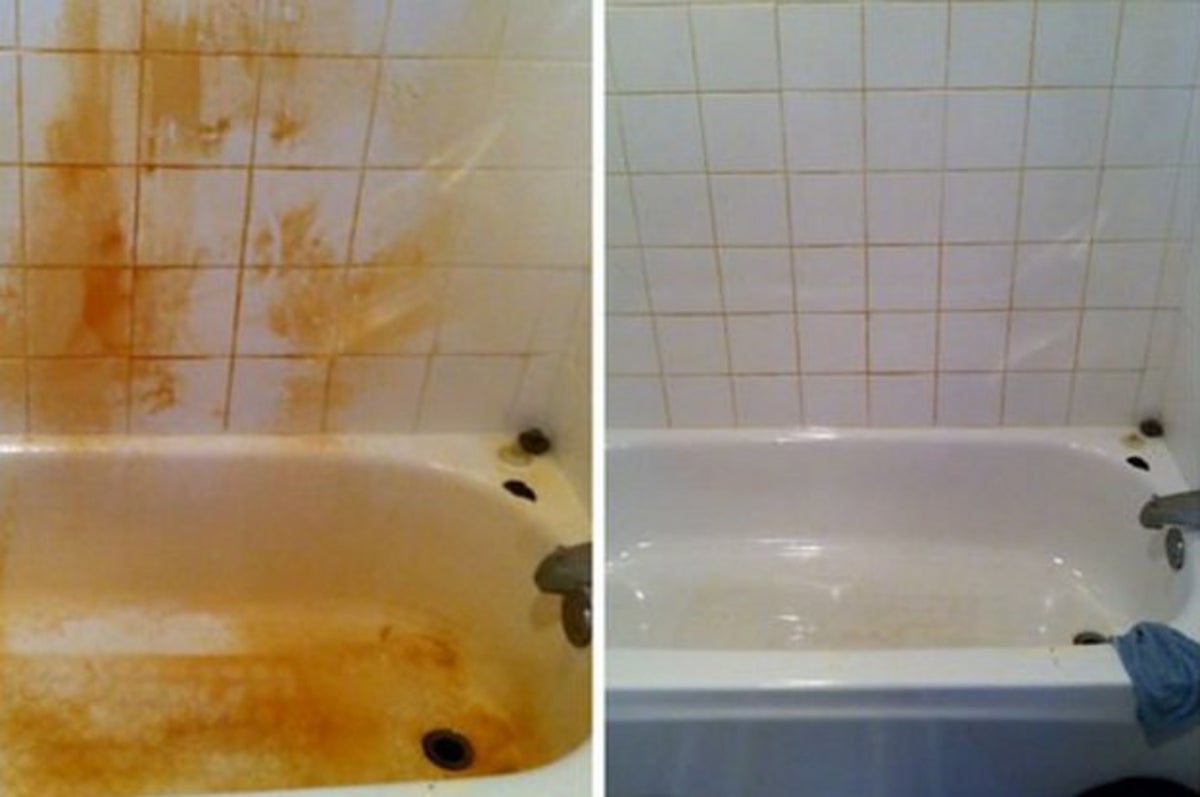 14 Bathroom Cleaning S That Ll, How To Clean Dark Spots In Bathtub