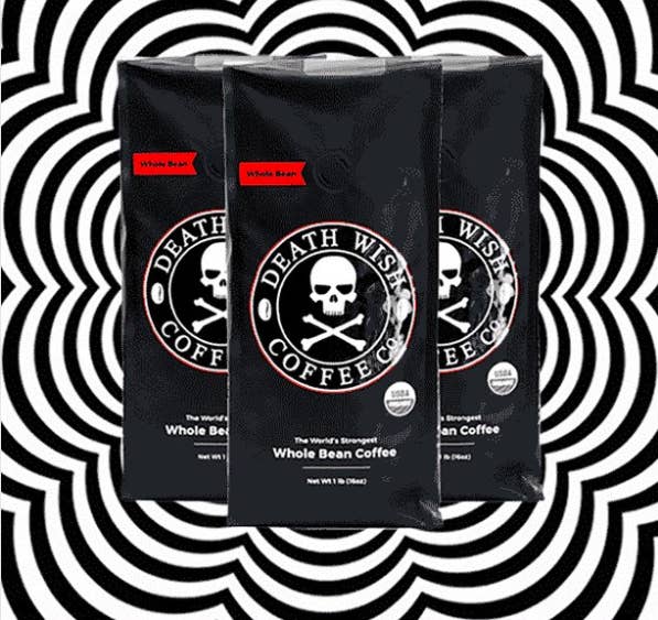 three black bags of death wish coffee