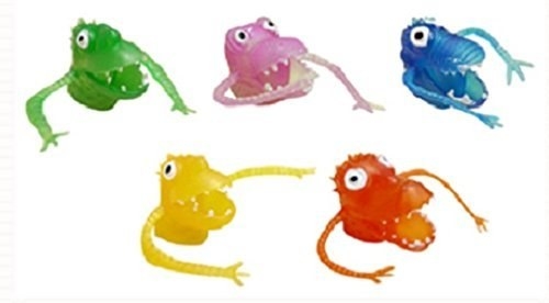 Five finger monsters in green, pink, blue, yellow, and orange