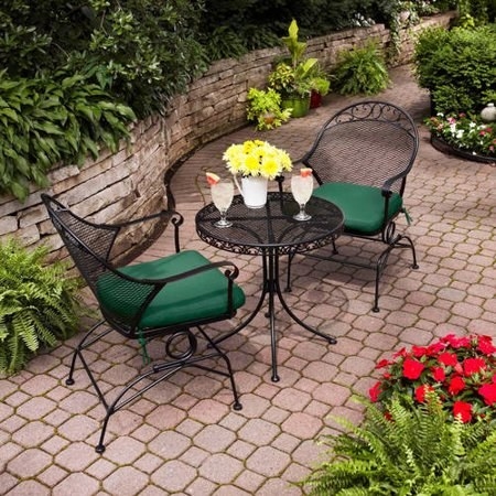 Set includes two chairs and one mesh top bistro table.Price: $184.99 ($34 off the list price, two colors)