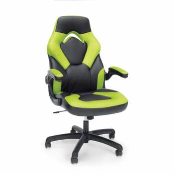 a green gaming chair