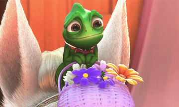 Disney&#x27;s Pascal from Tangled welling up with emotions