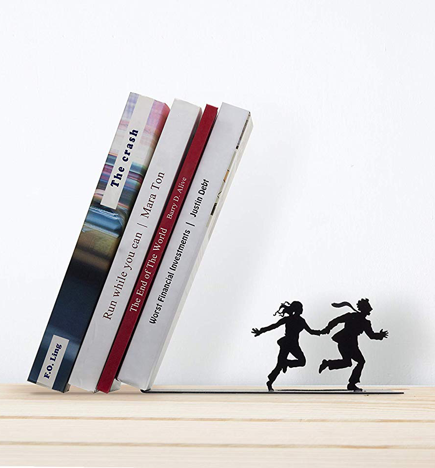2 Pcs 5 X 3 Inch Modern Home Decorative Bookends for Shelves NFGSE Book Ends Fashion Design Wood Book Stopper for Heavy Books Office School Home Kitchen Abstract Watercolor Guitar Music Note