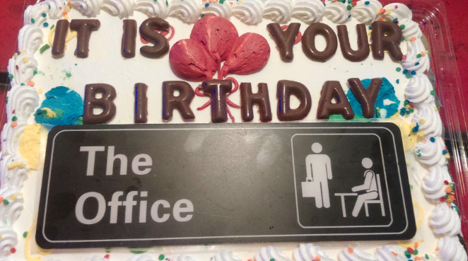 customer image of the sign put on a cake