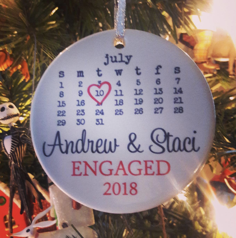 disney engagement christmas ornament