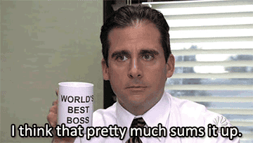 gif of Michael Scott saying &quot;I think that pretty much sums it up&quot;