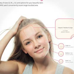 an instructional infographic displaying how to use the acne patch